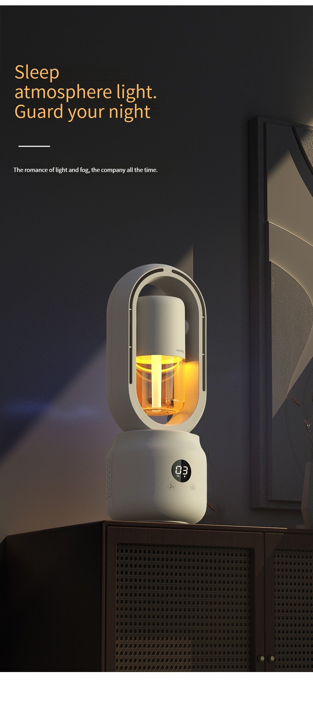 TGF-H87-2 ---- Portable Leafless Fan with Humidifier and Night Light