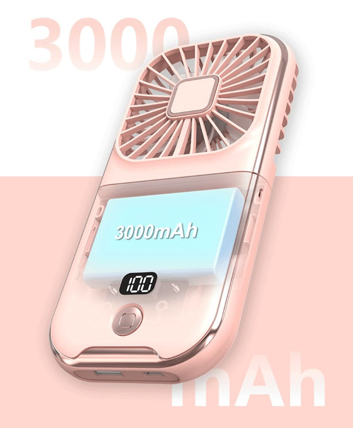 TGF-HF30 --- Portable Fan with 3000 mAh Power Bank, Phone Holder and Power Display
