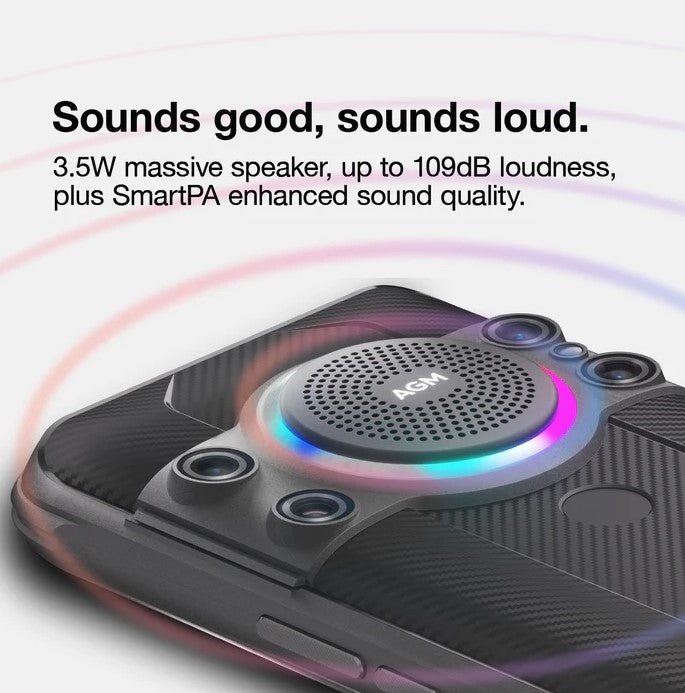 AGM H5 Pro - Rugged 4G Smart Phone with Night vision, Loud Speaker, and Android 12