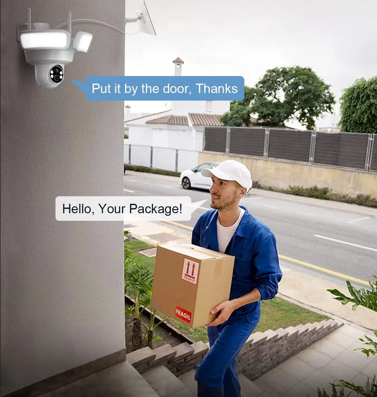 F1 Pro ----2K 2.4G WiFi Solar Wireless Security Camera with floorlight, Night Vision and Solar Panel