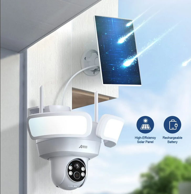 F1 Pro ----2K 2.4G WiFi Solar Wireless Security Camera with floorlight, Night Vision and Solar Panel