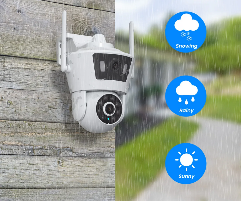 P7 - Dual Lens - 4MP WiFi Surveillance Camera with Night vision and Motion Detection