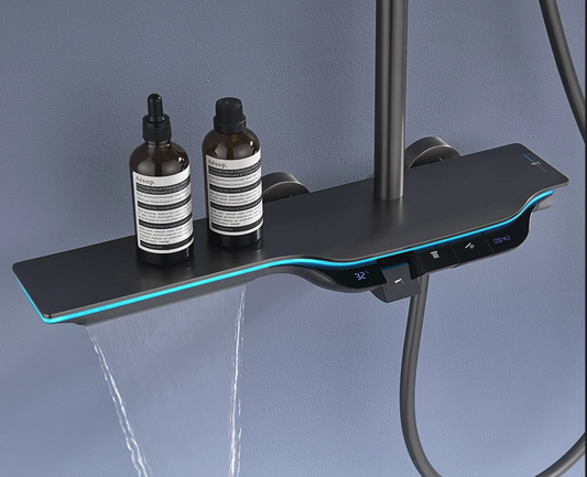 Functional Thremostatic Shower System with LED light and Temperature Display -- SST2207