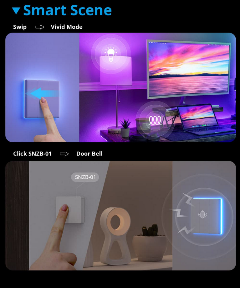 Sonoff - TX Ultimate - Smart Wall Switch with WiFi, Voice Control and Smart LED Light