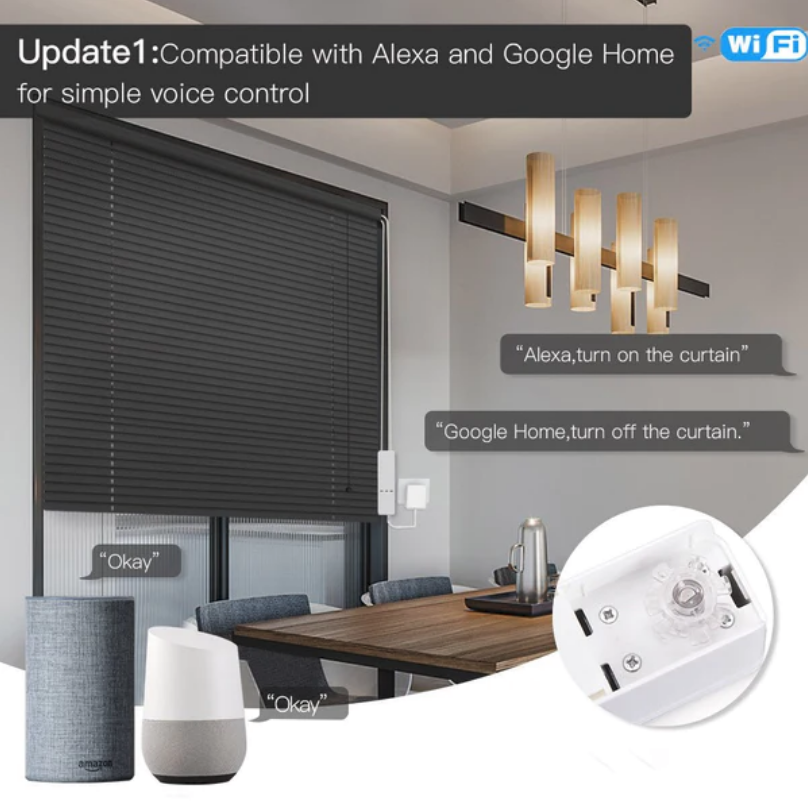 Smart WIFI Blind Mortorize Device - with Remote Control, App Control and Voice Control