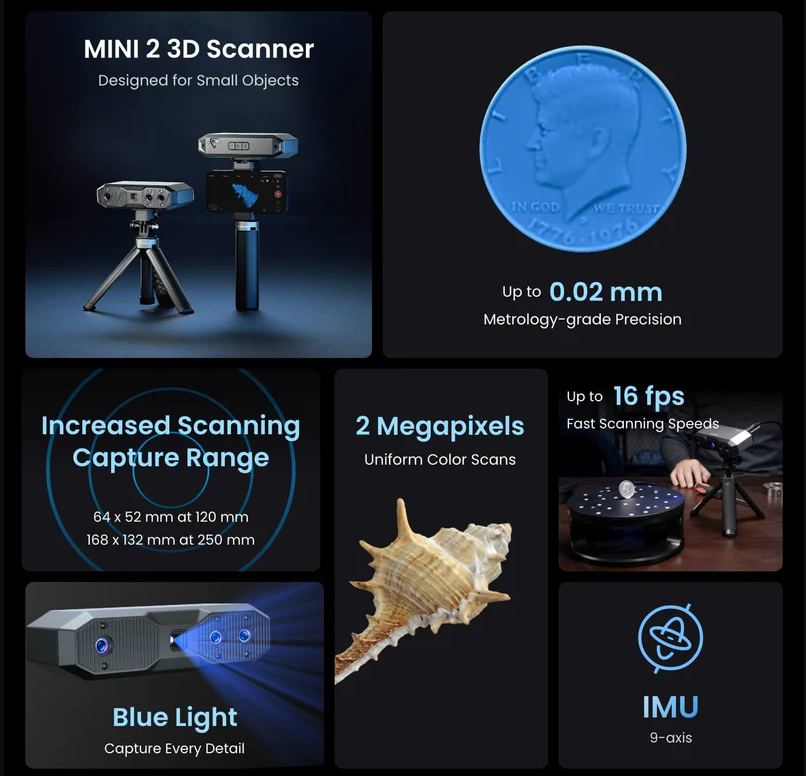 Revopoint - Mini 2 --- Mini 3D Scanner for Small Objects