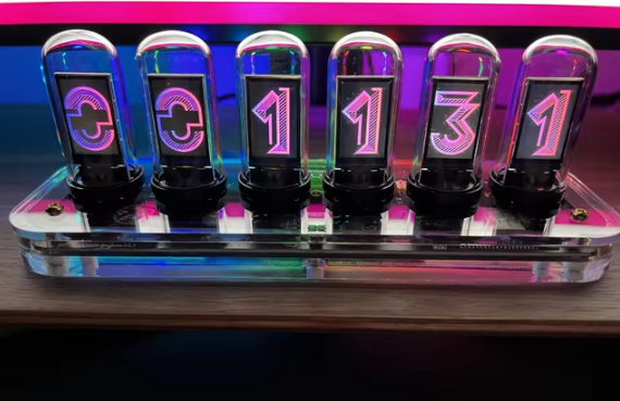 TGA-ND200 - IPS Nixie Style Tube Clock / Display - with smart app editable controls