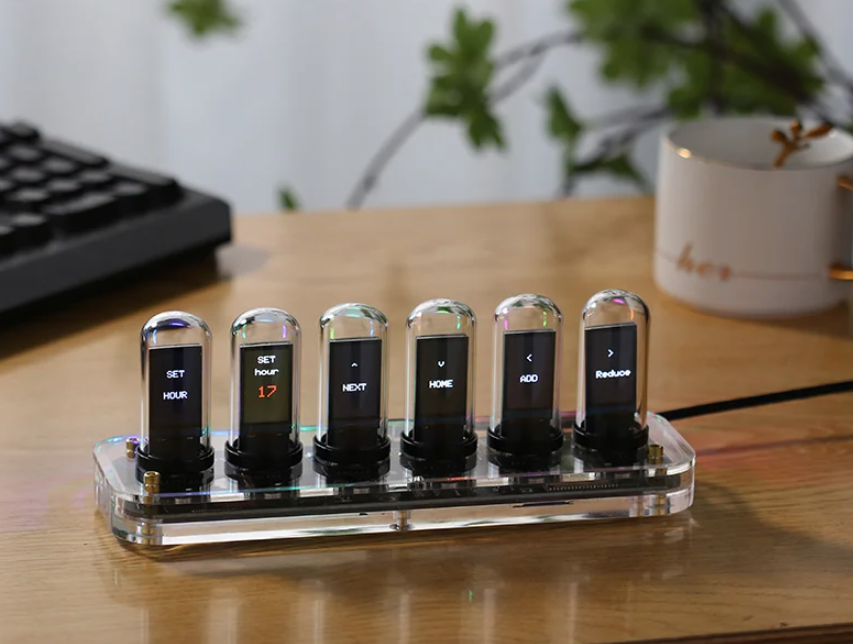 TGA-ND200 - IPS Nixie Style Tube Clock / Display - with smart app editable controls