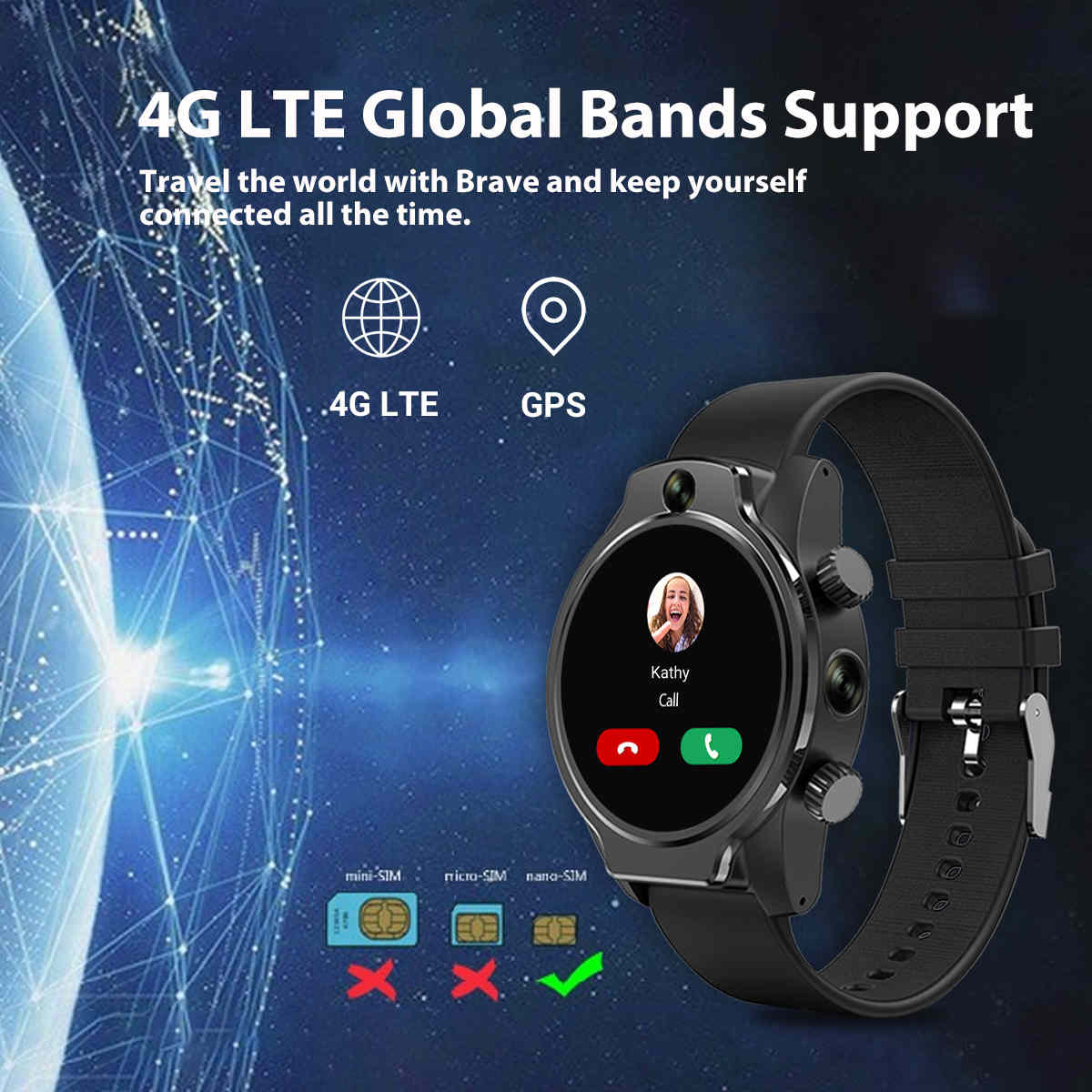 Rogbid - Brave/S08 ---- 4G IP68 Smartwatch