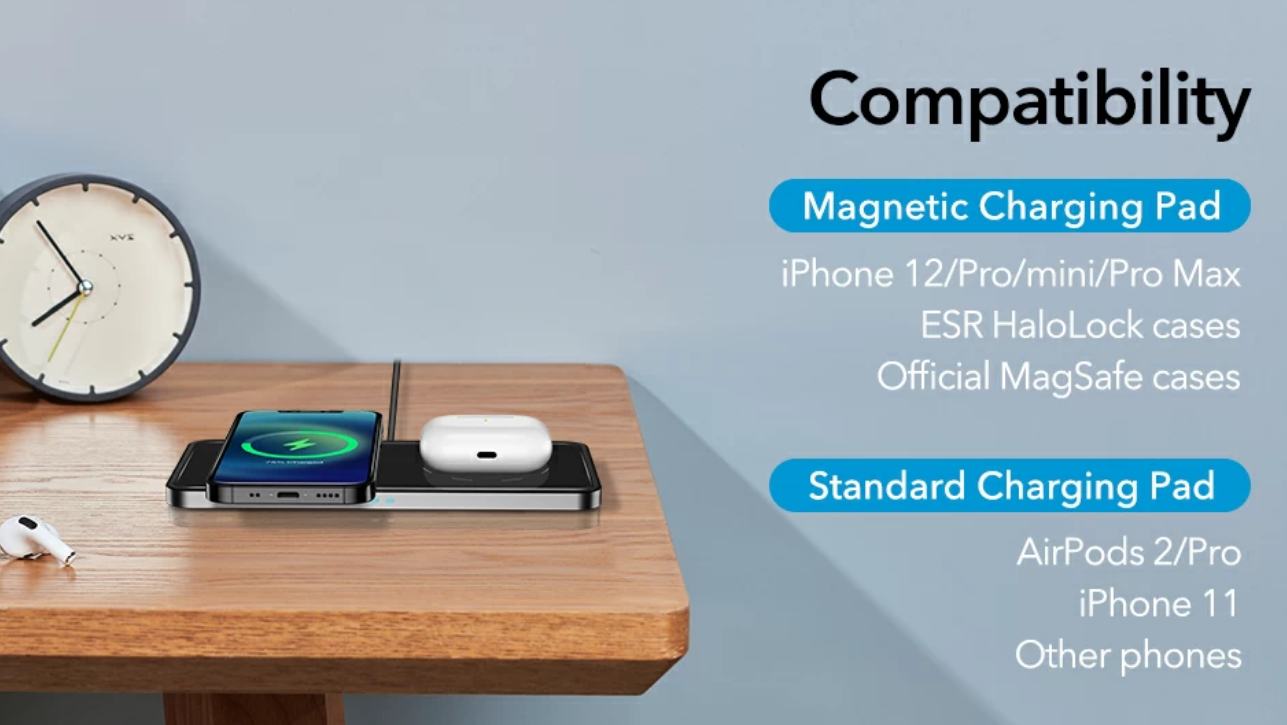 ESR - Halolock 2 in 1 Magnetic Wireless Charger