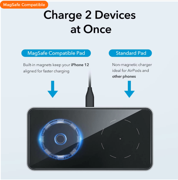 ESR - Halolock 2 in 1 Magnetic Wireless Charger