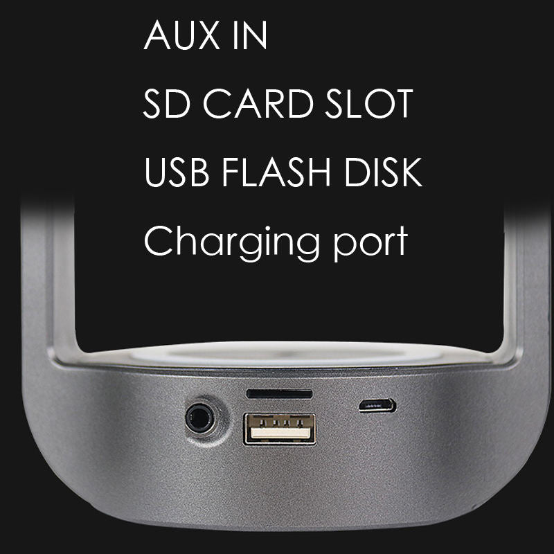 TG-SP-1300 ---- Portable Flame LED light with build in Bluetooth speaker and wireless charging