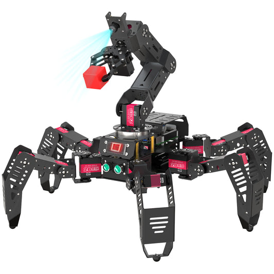 Hiwonder - SpiderPI Pro - Robot with robotic arm (AI Vision and HD Camera)