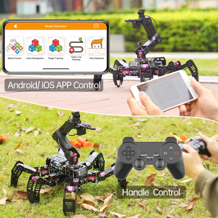 Hiwonder - SpiderPI Pro - Robot with robotic arm (AI Vision and HD Camera)