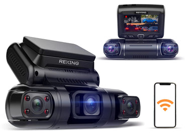 Rexing S3 - 3 Channel Dash Camera with Wifi and GPS logger