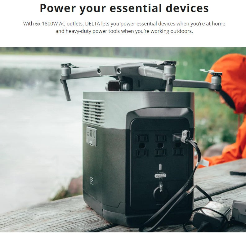 Ecoflow - Delta 1300 Portable Power Station (Total AC output 1800W)