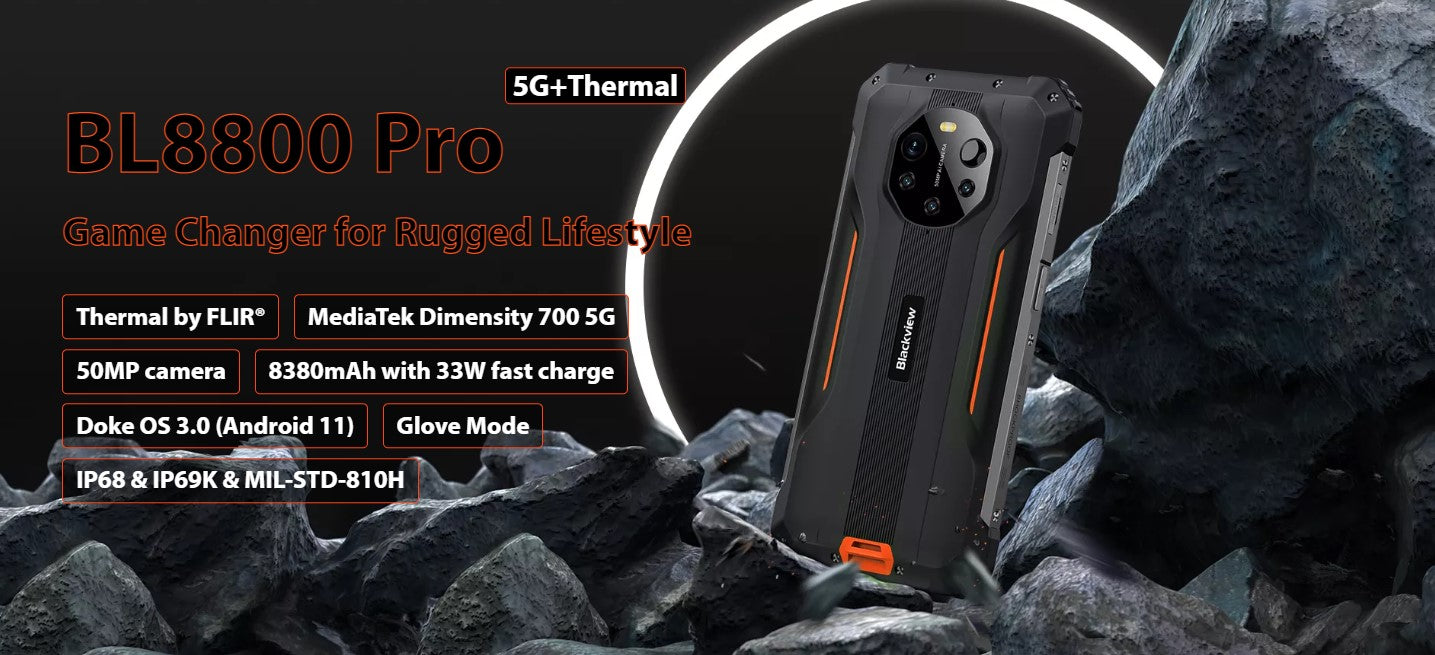 Blackview ---- BL8800 Pro -- 5G Rugged Smart Phone with Thermal Imaging
