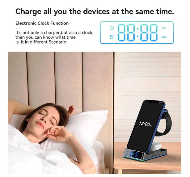 TGA-ZU20 ---- Wireless Charging Stand with Clock display and Light