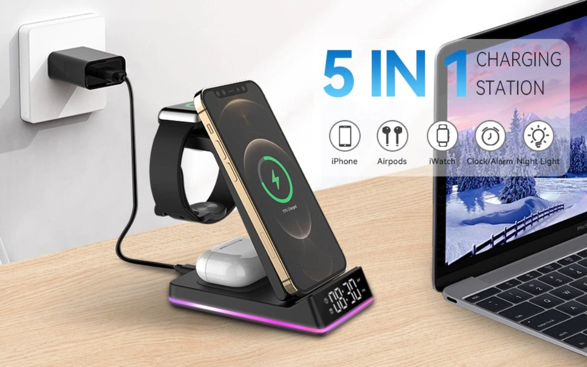 TGA-ZU20 ---- Wireless Charging Stand with Clock display and Light