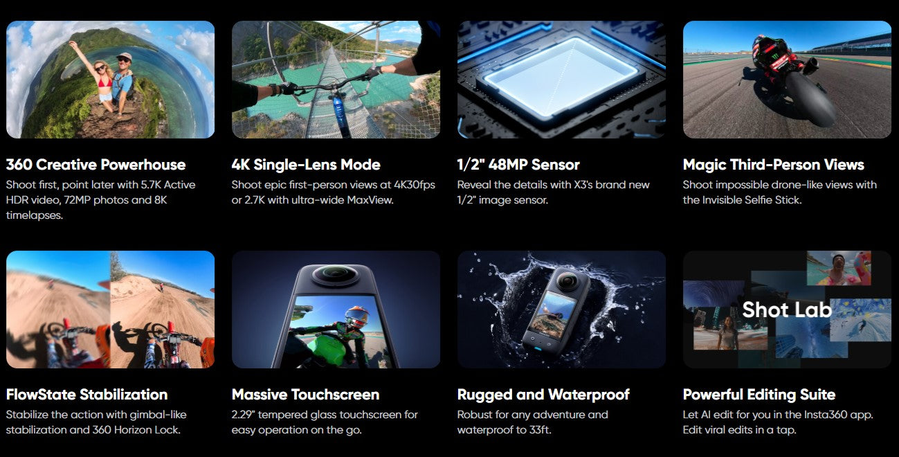 instag360 ---- X3 360 degree Portable Camera (Standalone Model)