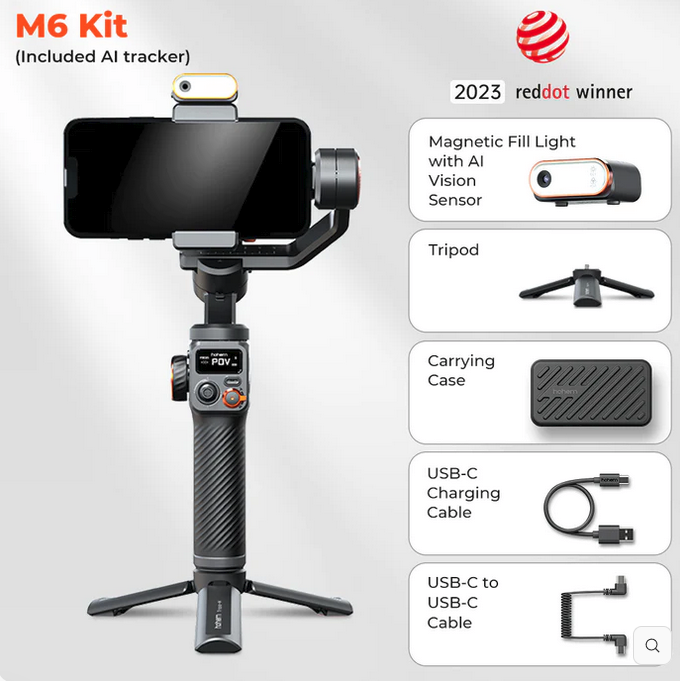 Hohem ---- iSteady M6 Smart Phone Gimbal With Fill Light and Ai tracking Sensor