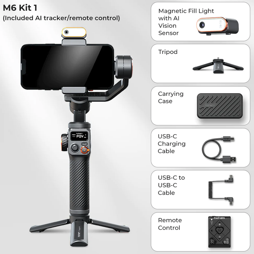 Hohem ---- iSteady M6 Smart Phone Gimbal With Fill Light and Ai tracking Sensor