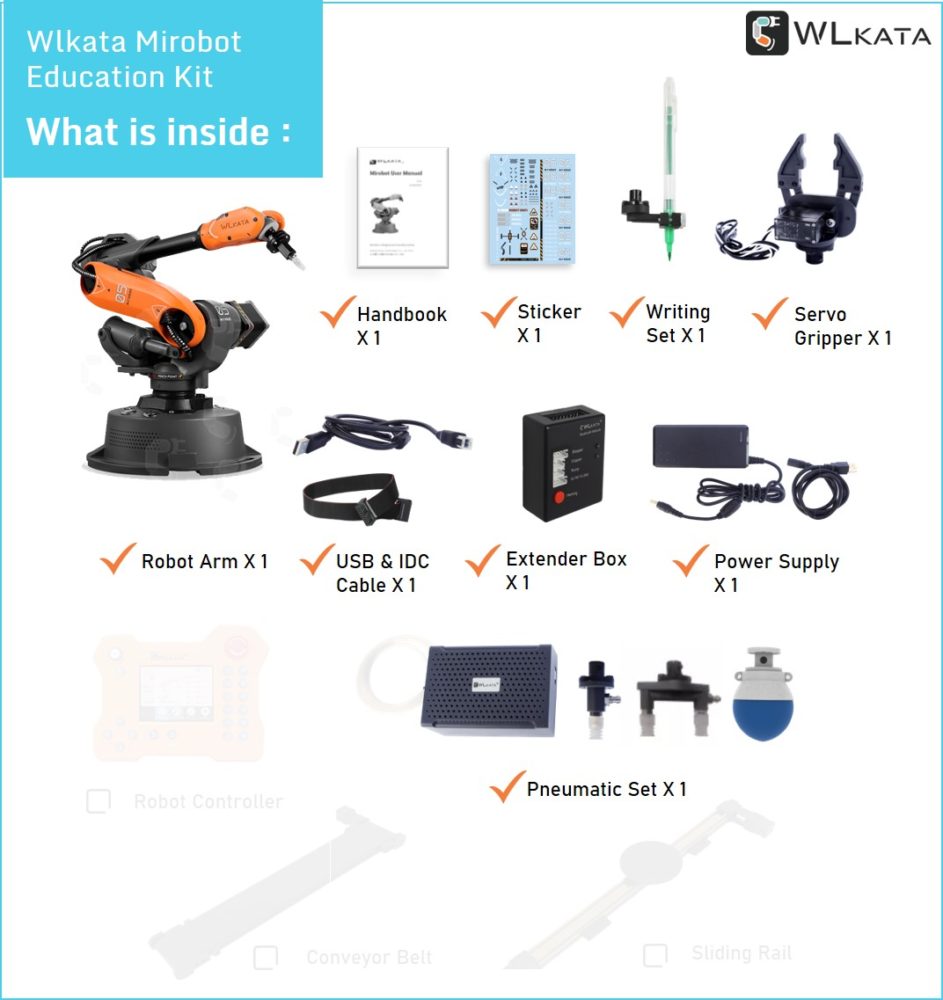 Wlkata Mirobot-  6 Axis mini size Industrial Robot ---- Education Kit