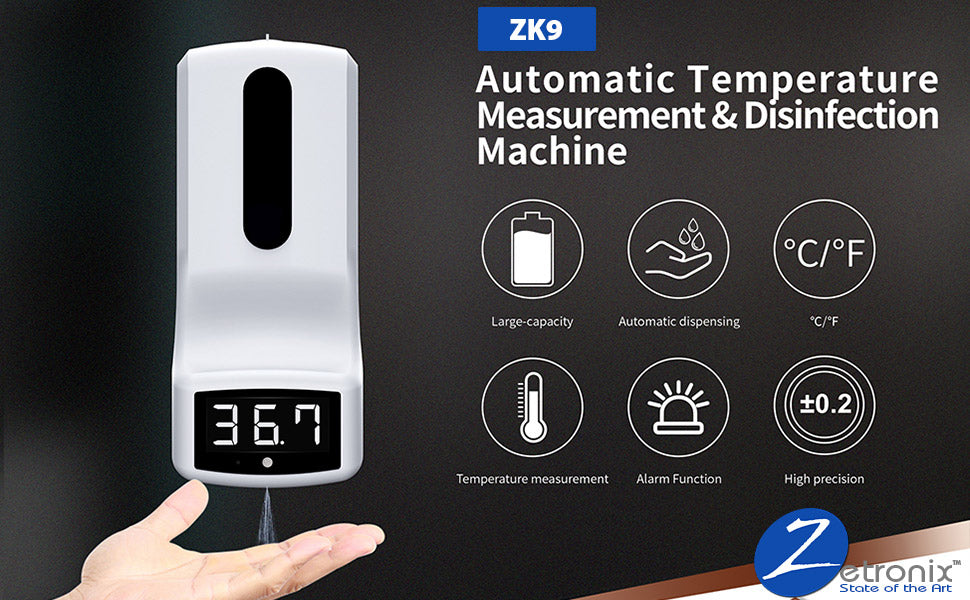 Non-contact Sanitizer Dispenser with Infrared Thermometer