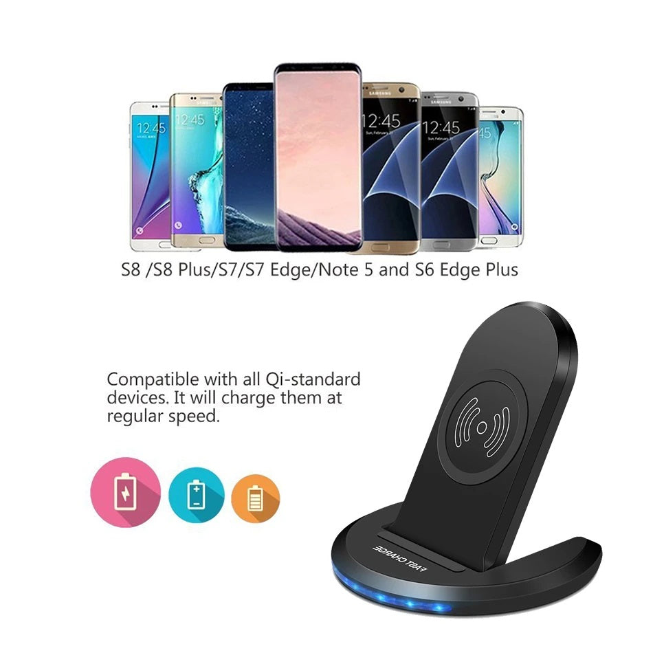 TG-0135 - Wireless Charger 10W Qi Fast Charging Pad Stand Holder For iPhone XS 11Pro Huawei P30 P40 Pro S20