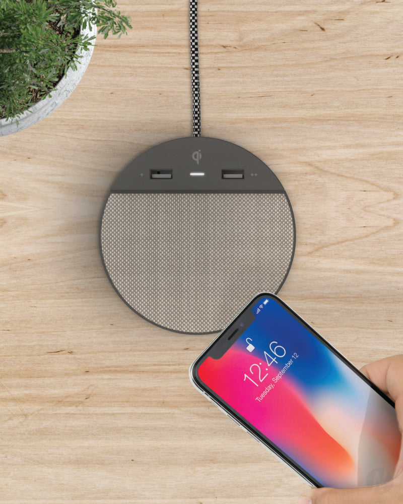 Station C Wireless Charger (Grey Fabric)