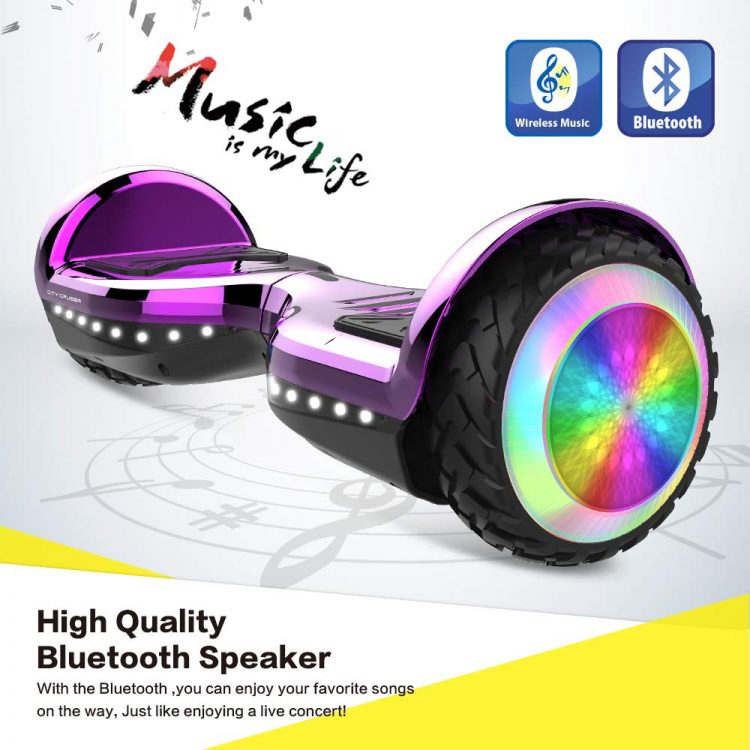 6.5" hoverboard with LED lights and bluetooth (Purple)