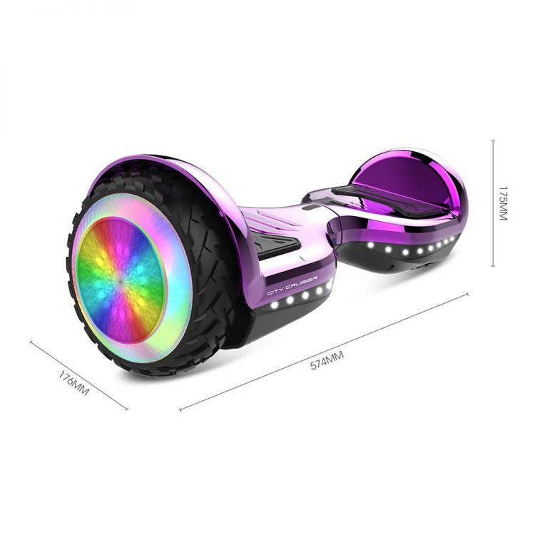 6.5" hoverboard with LED lights and bluetooth (Purple)