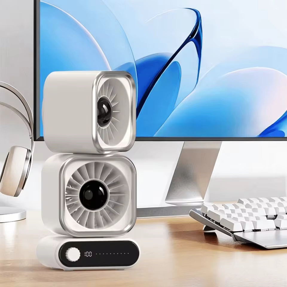 TGF-MCD450 Table Top Fan (Double Head) - Rechargable and Modern Design