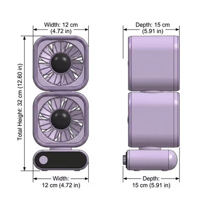 TGF-MCD450 Table Top Fan (Double Head) - Rechargable and Modern Design