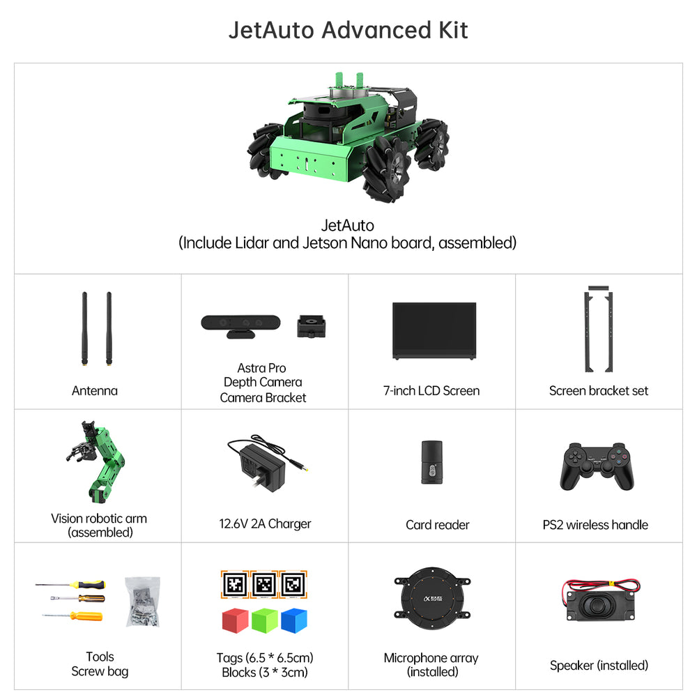Hiwonder - JetAuto Pro - Robot car with Robotic Arm (Advance Edition)