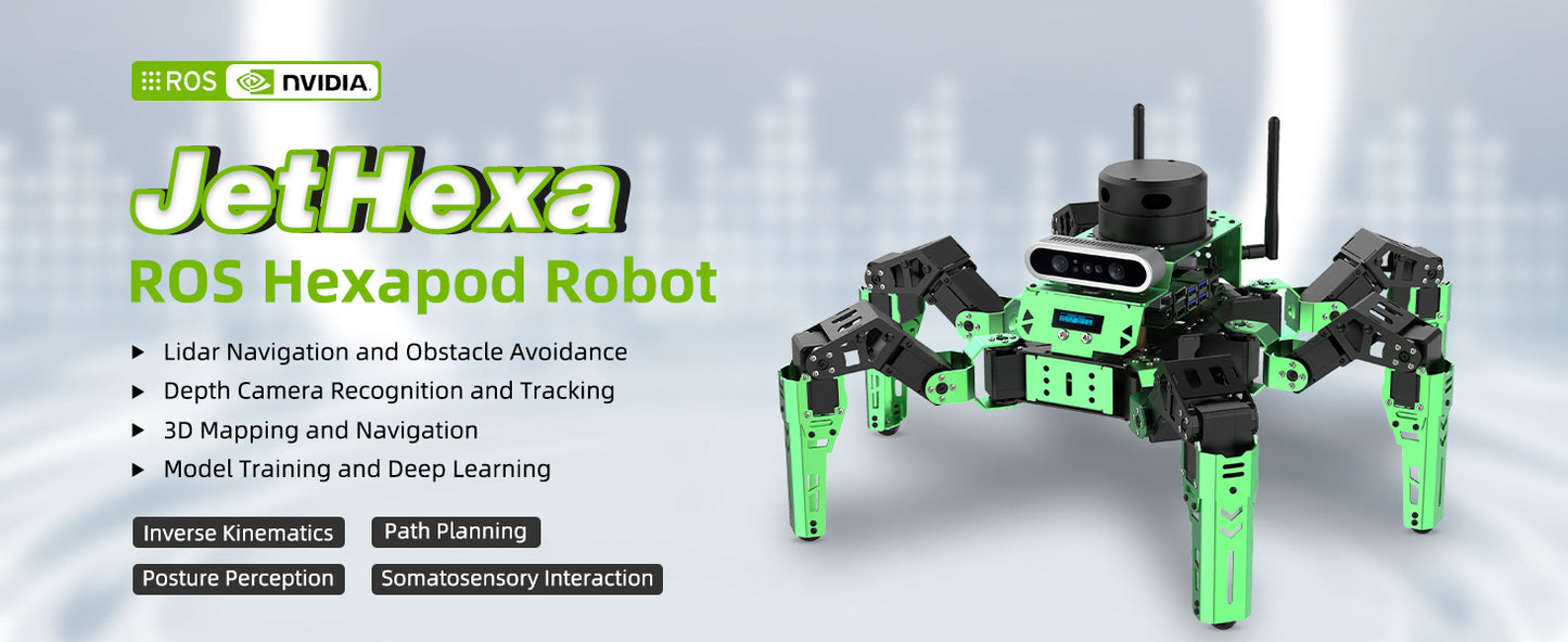 Hiwonder JetHexa -ROS Hexapod robotic Kit  - with advance Lidar Depth Camera - (Advance kit option)