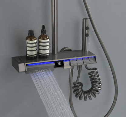 Functional Thermonstatic Shower System - with Temperature display and Five Water Modes - SST2206