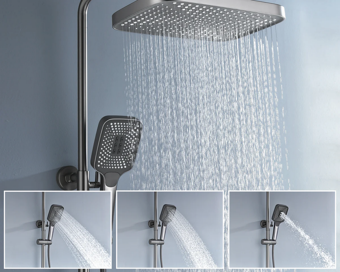 Functional Thermonstatic Shower System - with Temperature display and Five Water Modes - SST2206