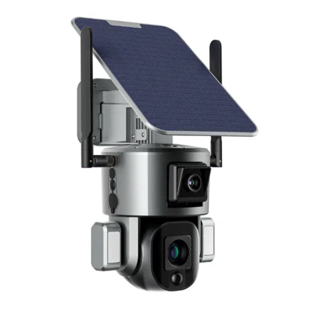 Zetronix - TY7 Dual Pro - Solar Powered Rotating Surveillance/Security Camera ( 4G LTE - 4G)