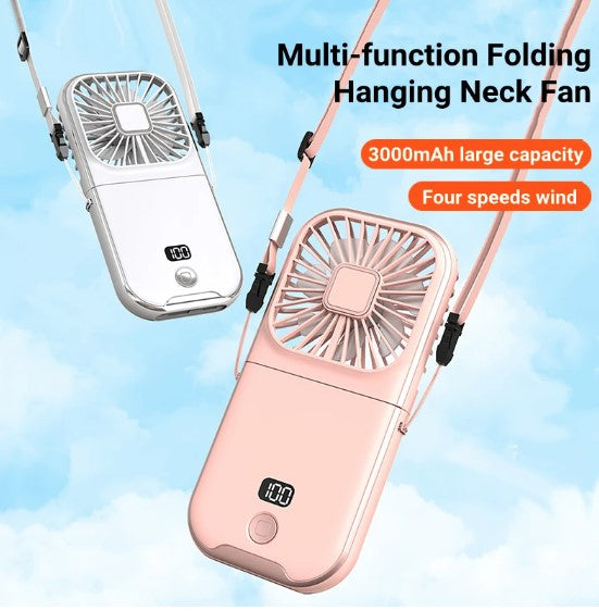 TGF-HF30 --- Portable Fan with 3000 mAh Power Bank, Phone Holder and Power Display