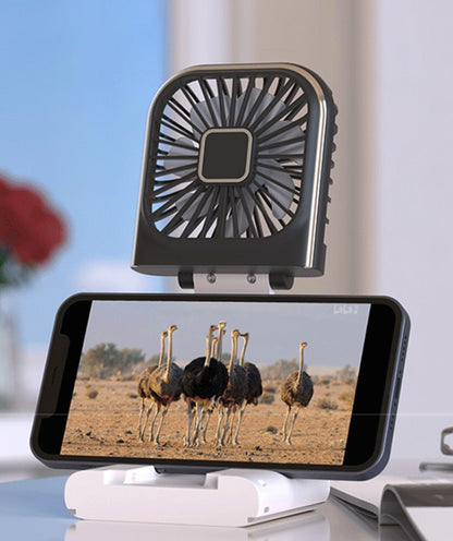 TGF-HF30 --- Portable Fan with 3000 mAh Power Bank, Phone Holder and Power Display