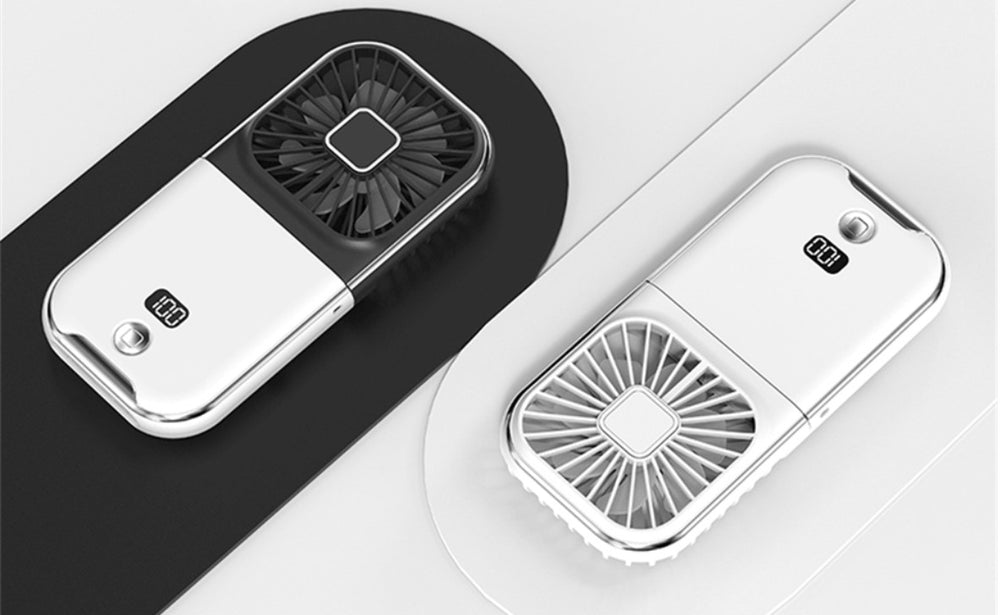 TGF-HF30 --- Portable Fan with 3000 mAh Power Bank, Phone Holder and Power Display