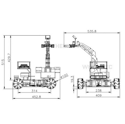 Pickerbot Mini - Mobile Roboic platform with Pick and Drop Robot