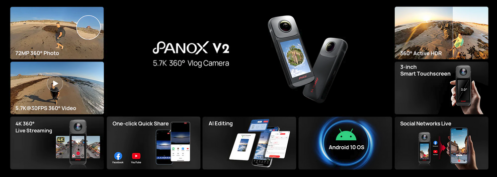 V2 - Portable 5.7K 360 Degree  Camera