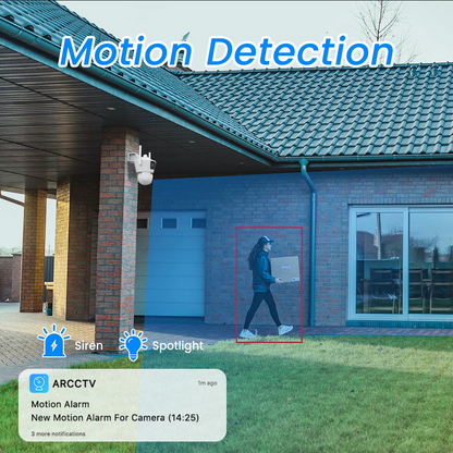 P7 - Dual Lens - 4MP WiFi Surveillance Camera with Night vision and Motion Detection