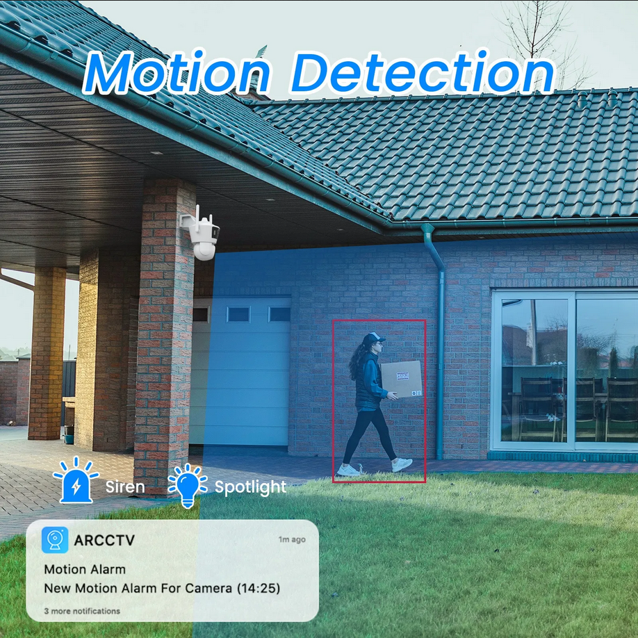 P7 - Dual Lens - 4MP WiFi Surveillance Camera with Night vision and Motion Detection