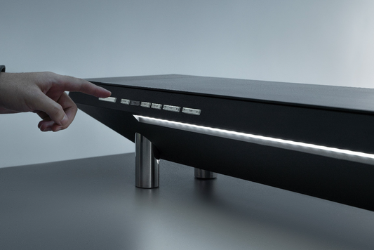Studio - Desktop Monitor Stand with Adjustable Lighting with Power Access and Cable Management