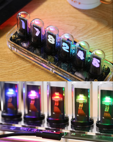 TGA-ND200 - IPS Nixie Style Tube Clock / Display - with smart app editable controls