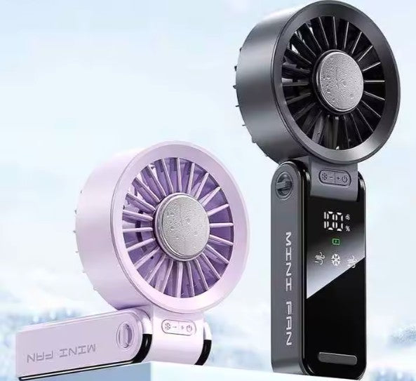 TGF- A5S12 -- Foldable Handheld Portable Fan with Digital display and Semiconductor Refrigeration plate