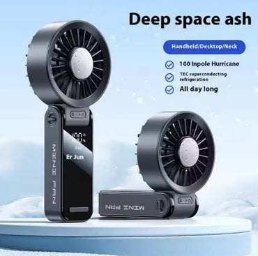 TGF- A5S12 -- Foldable Handheld Portable Fan with Digital display and Semiconductor Refrigeration plate